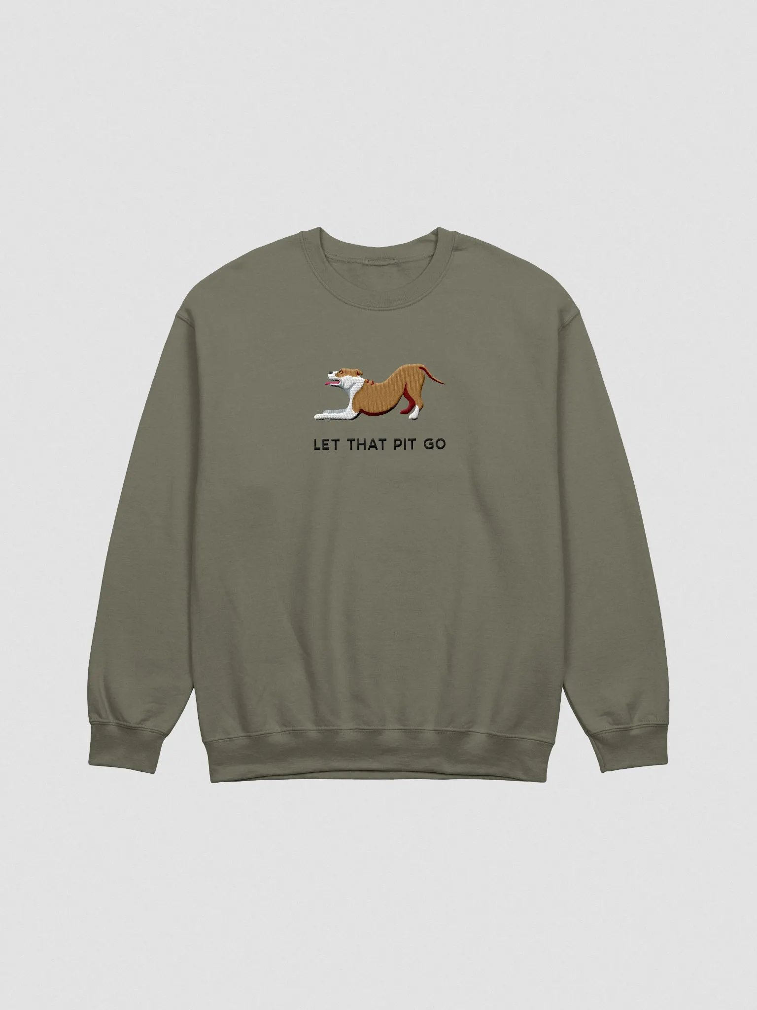 Let That Pit Go Sweatshirt (Embroidered) of a Pitbull Terrier product image (4)