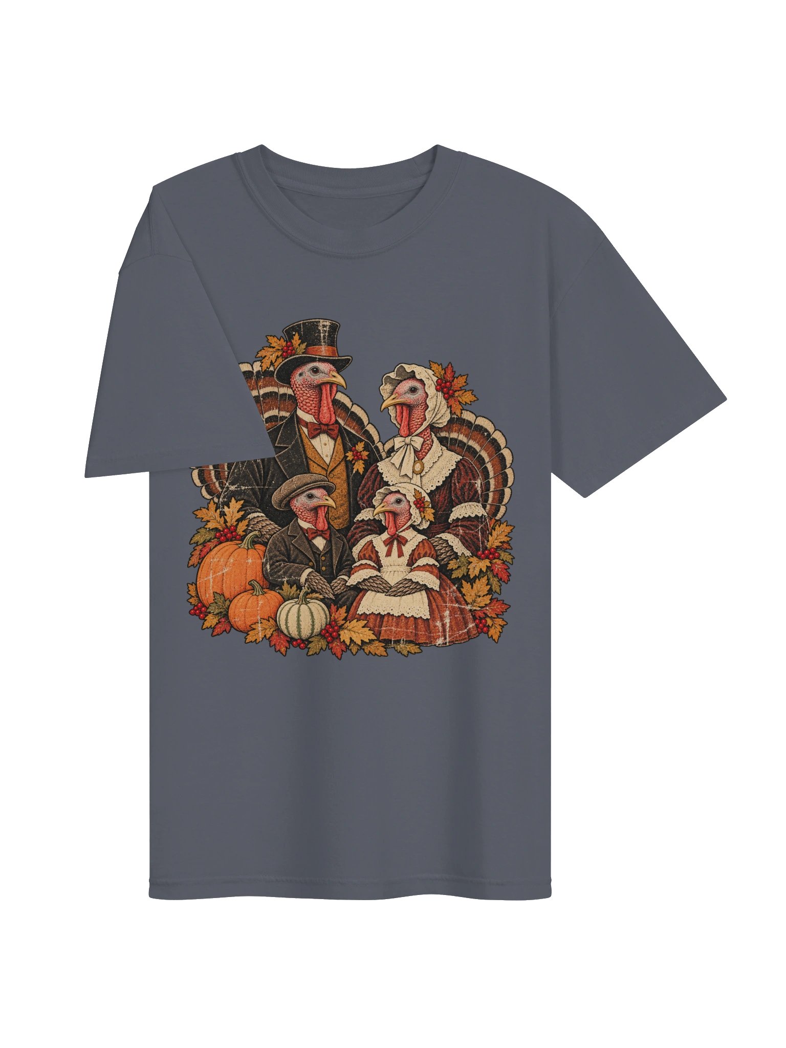The Thanksgiving Family Portrait – Vintage Turkey T-Shirt product image (10)