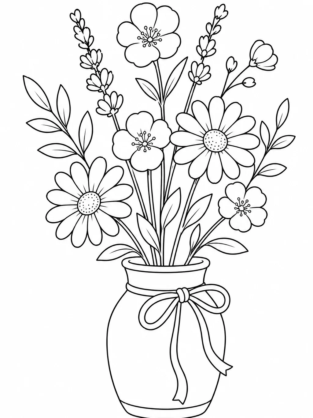 Botanical Calm: 15 Easy Floral Coloring Pages product image (5)