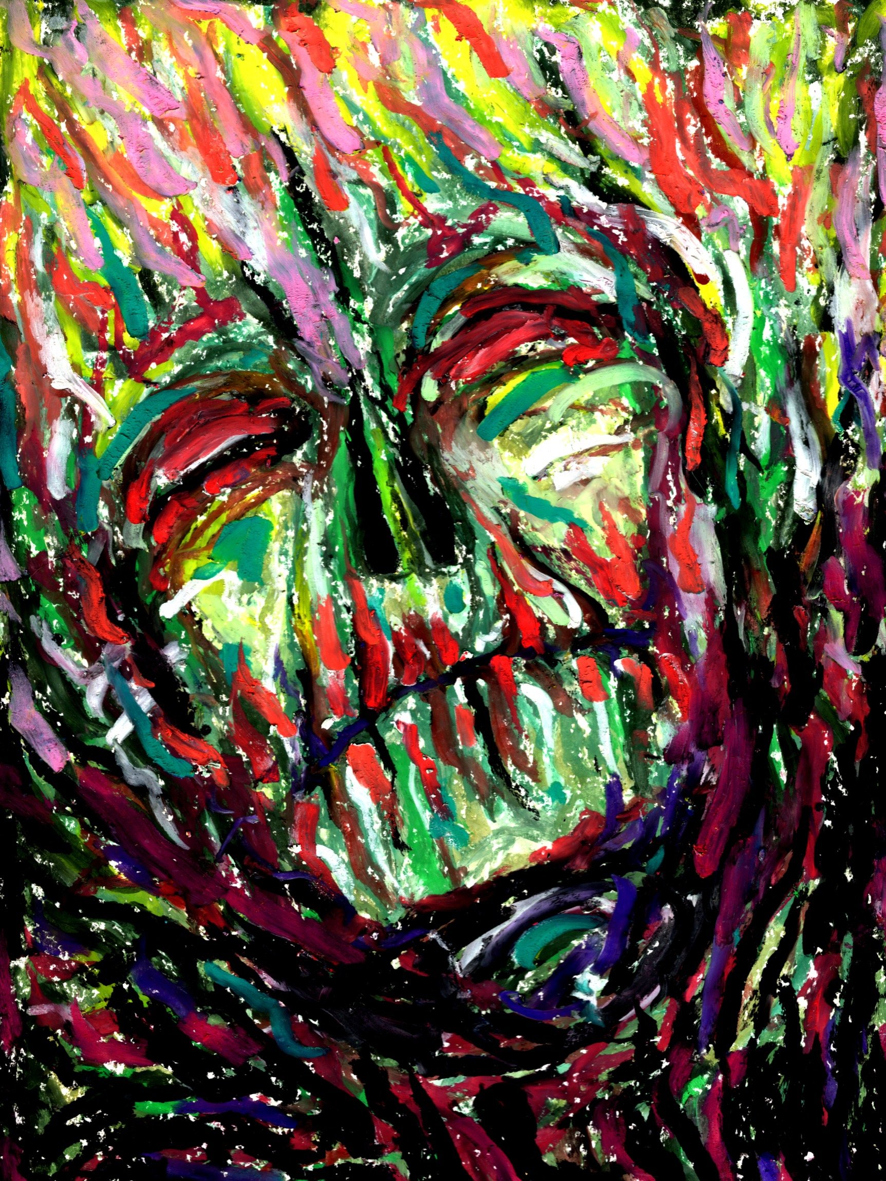 Burning Spirit Oil Pastel Artwork Print product image (1)