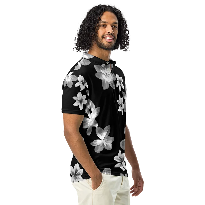 Volcanic Ash - Caribbean Soufriere Flower Print | Men's Slim Fit Polo Shirt product image (1)