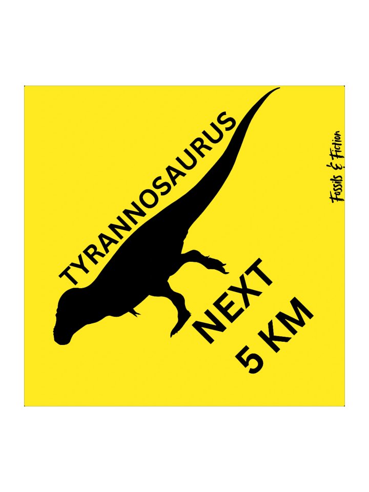 Tyrannosaurus Ahead Road Sign (Sticker) product image (1)