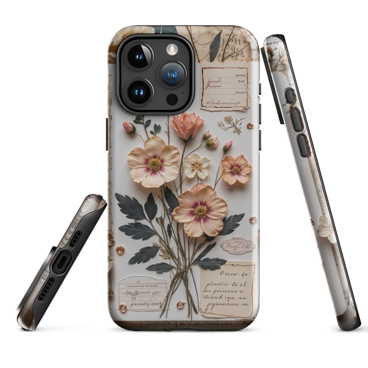 Vintage Botanical Pressed Flower iPhone® Tough Case product image (2)