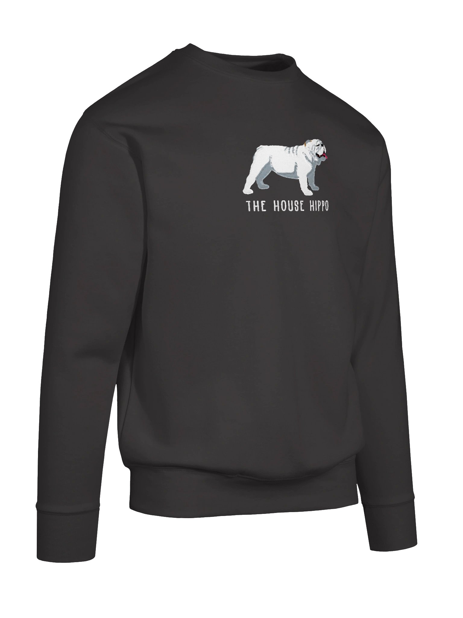 The House Hippo Sweatshirt (Embroidered) of an English Bulldog(White) product image (55)