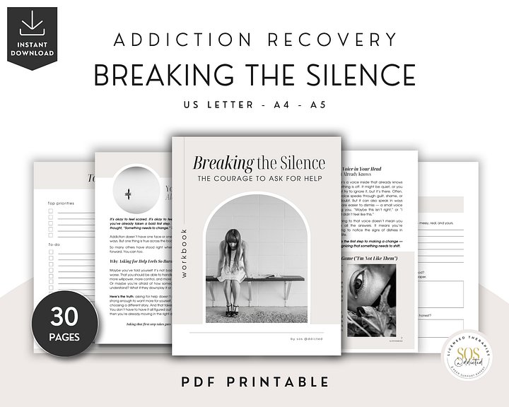 Addiction Self-Help Worksheets - The Courage To Ask For Help product image (1)