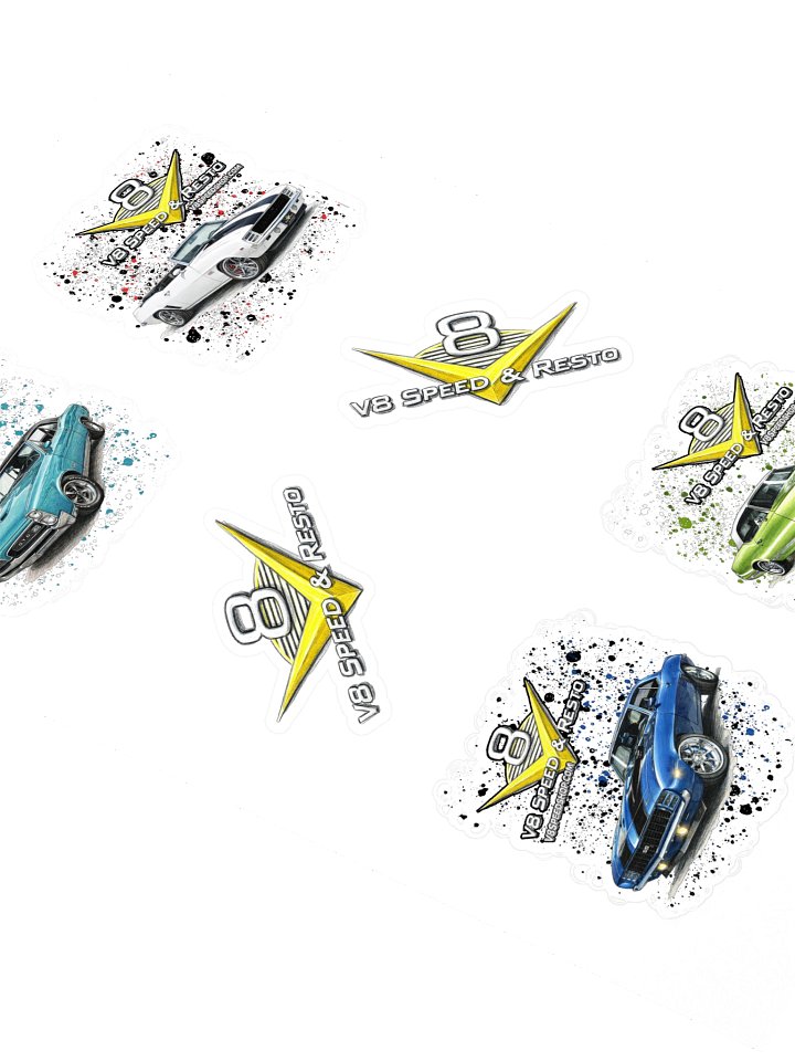 V8 Speed & Resto Classic Car Sticker Sheet product image (2)