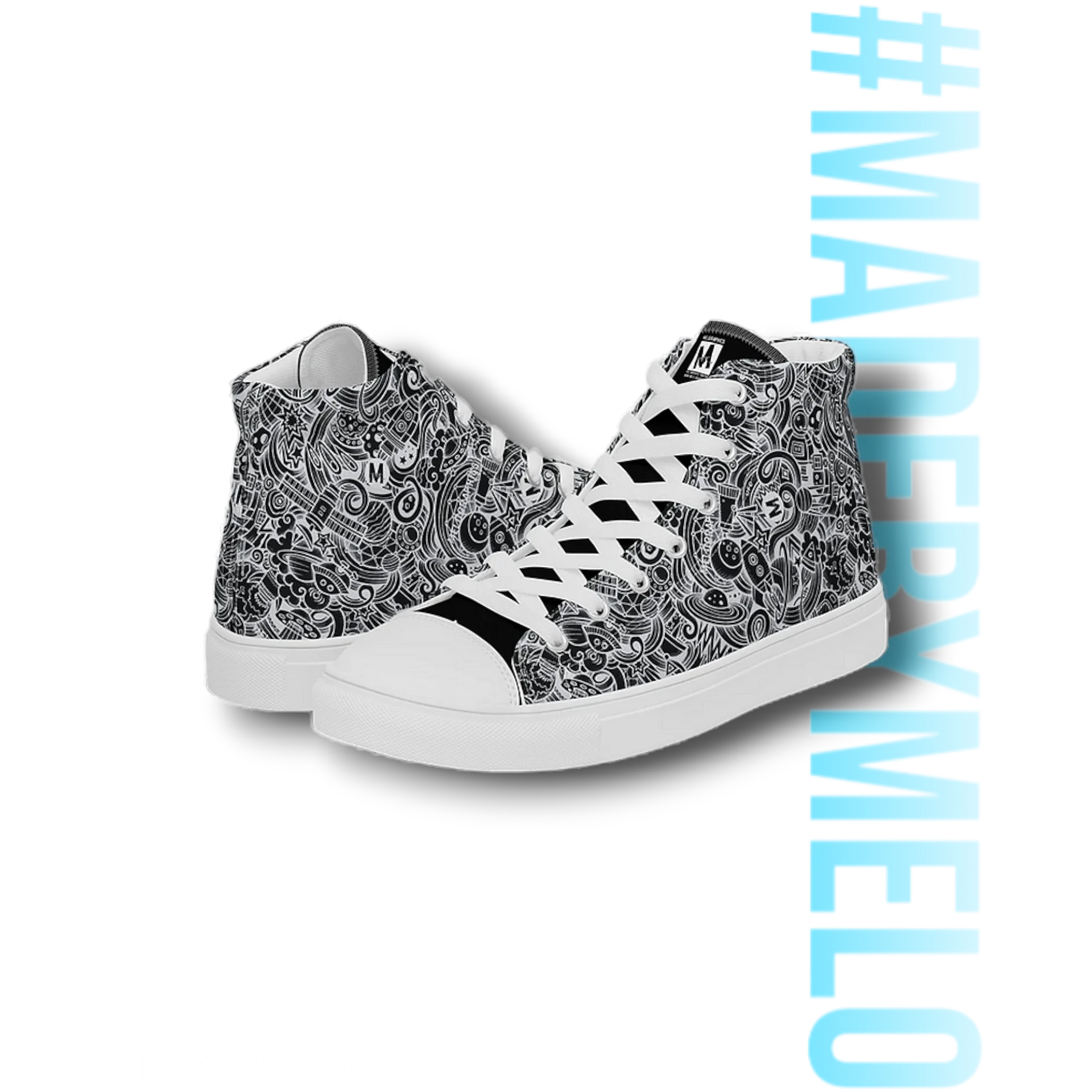 Dark Space Scribble - Men's High Tops | #MadeByMELO product image (1)