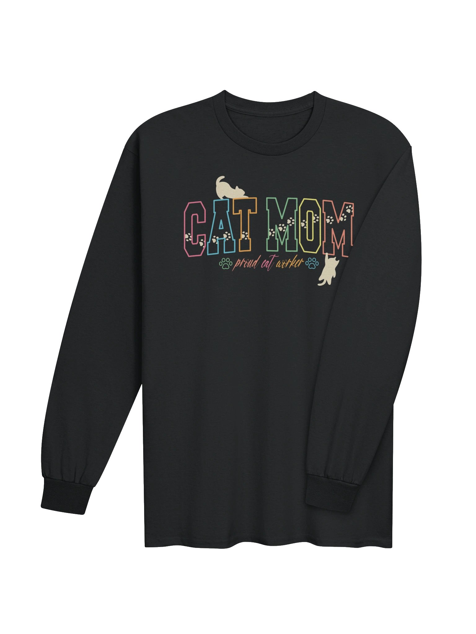 Cat Mom (proud cat worker) 2 - Unisex Adult Long Sleeve T-shirt product image (9)