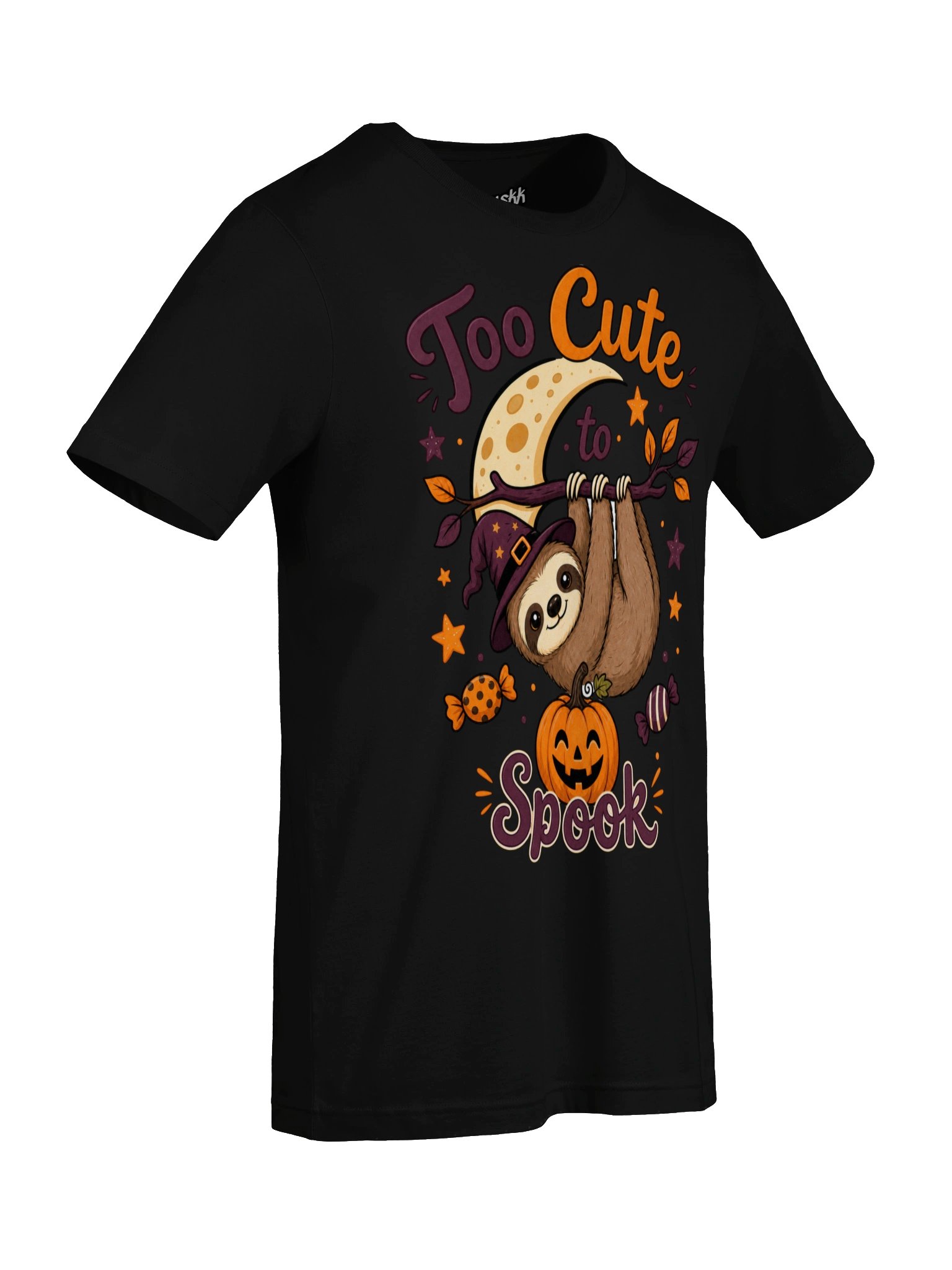 Too Cute to Spook Sloth Halloween Tee product image (55)