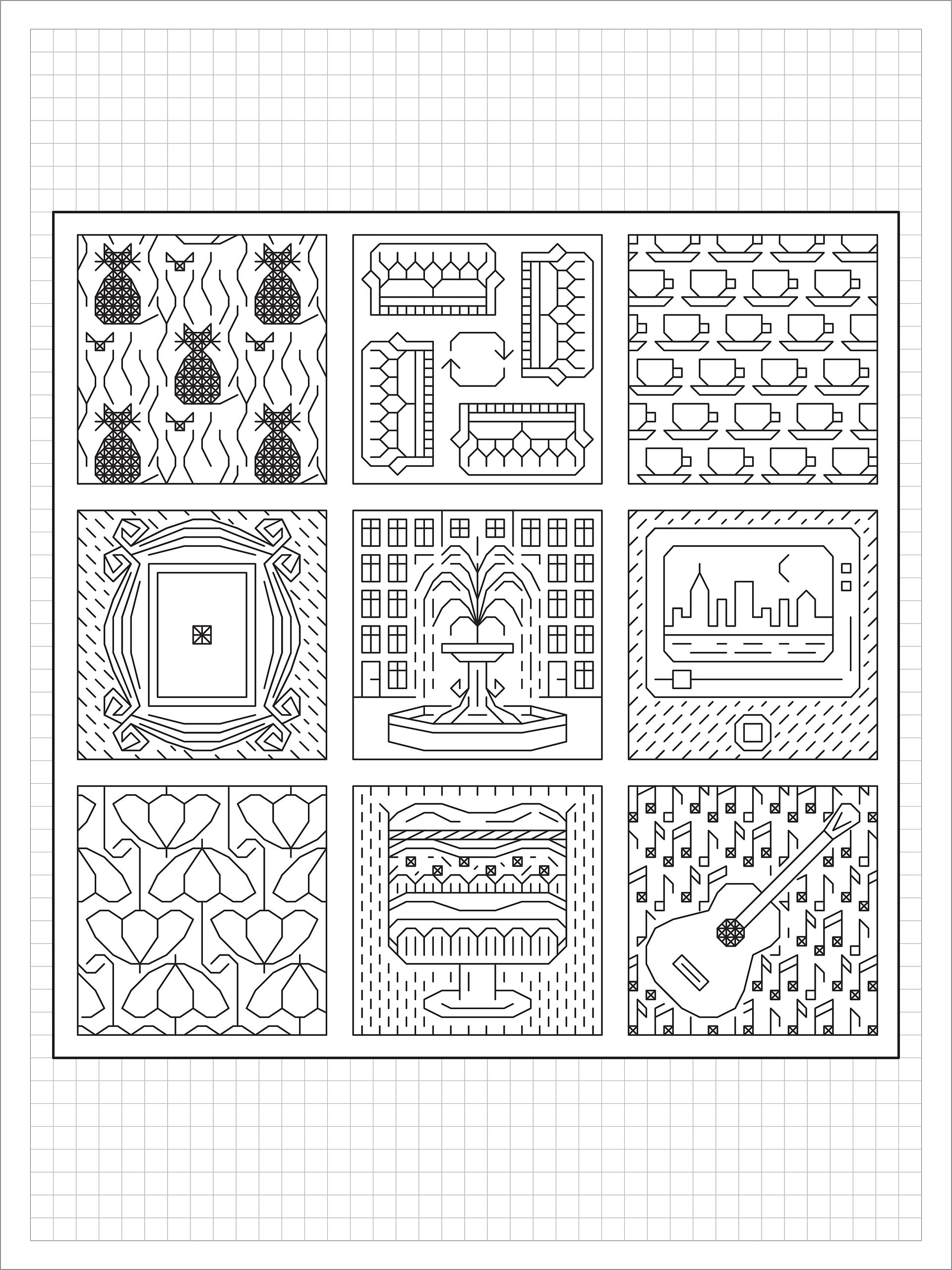 FRIENDSHIPS • Blackwork Cross Stitch Pattern • PDF Digital Download product image (1)
