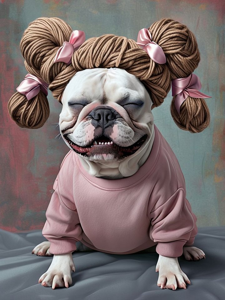 Bulldog Fashionista Framed Poster product image (1)