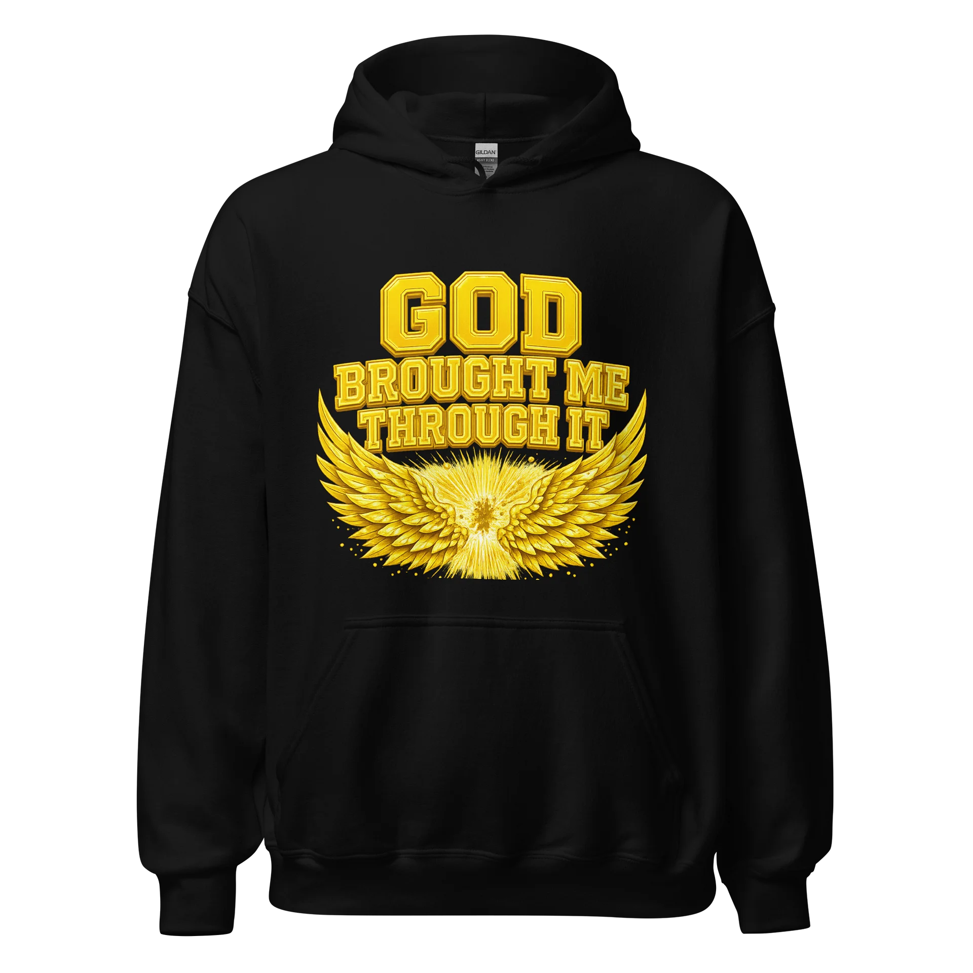 God Brought Me Through It Yellow Signature Hoodie product image (1)