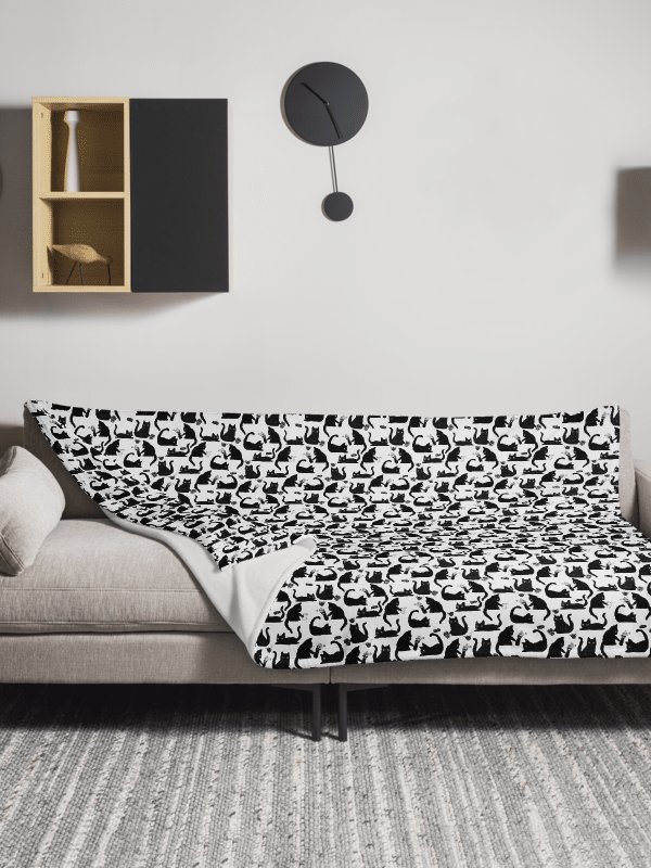 Bad Cats Knocking Stuff Over Throw Blanket – Funny Cat Lover Blanket product image (6)
