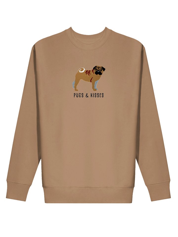 Pugs and Kisses Sweatshirt (Embroidered) of a Pug(Fawn) product image (7)