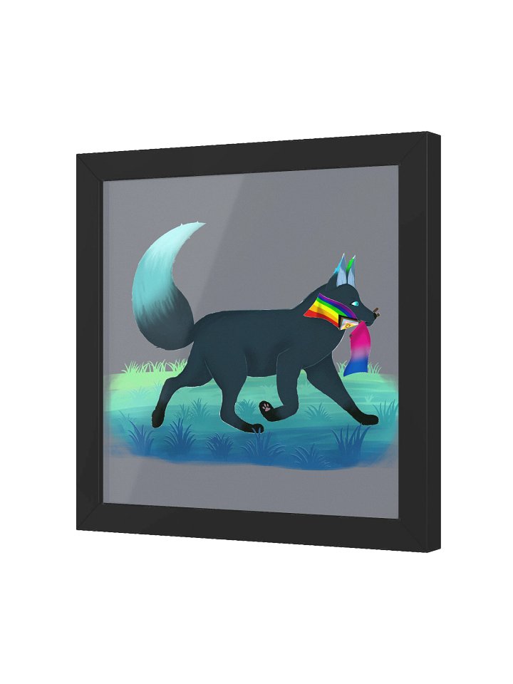 Fox Pride Trot Both Flags - Framed High-Quality Matte Poster product image (2)