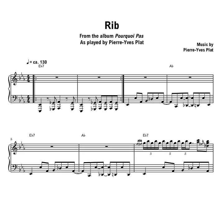 Pierre-Yves Plat - Rib - Sheet music (PDF) product image (1)