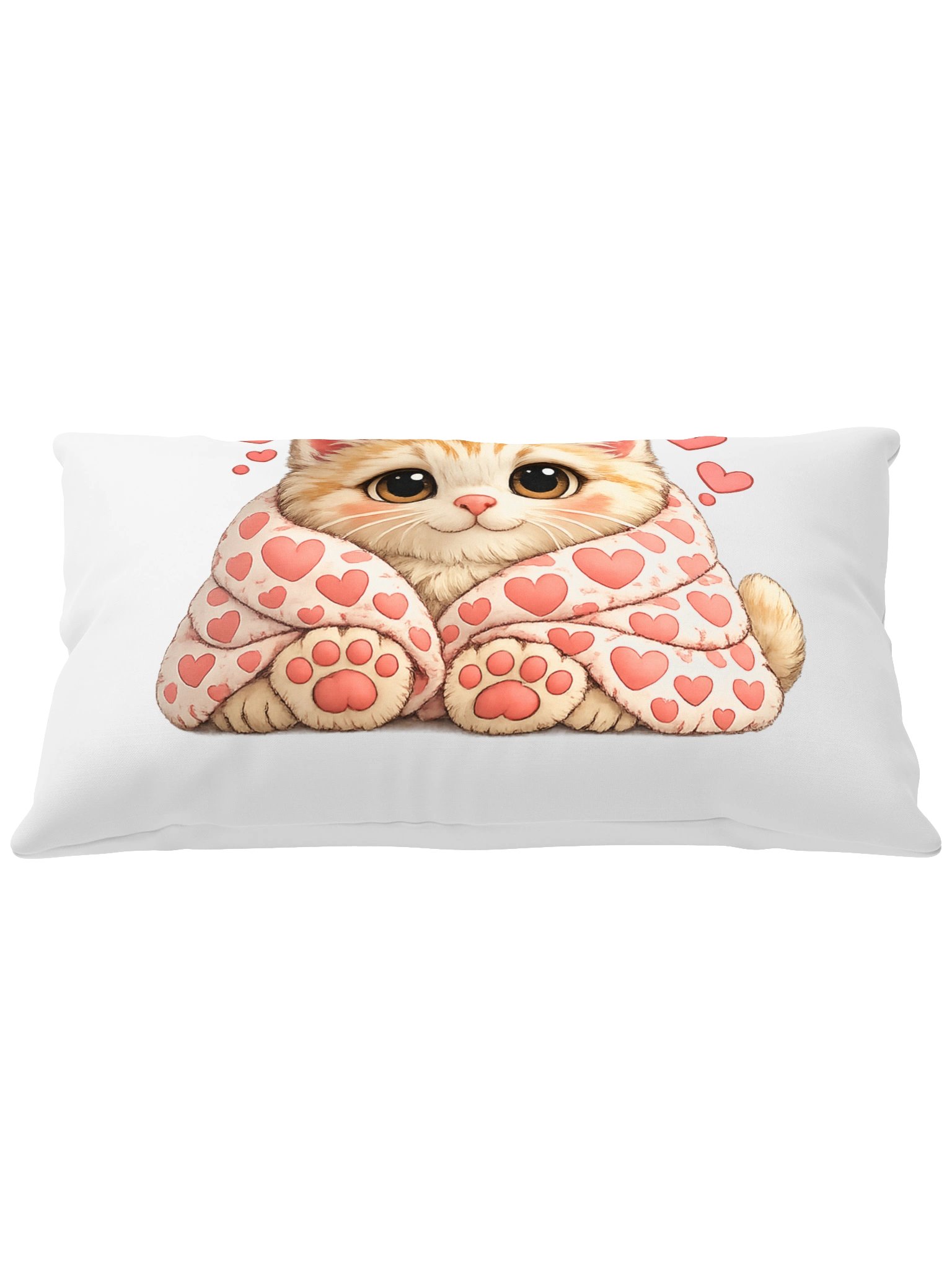 Mochi Cozy Pink Heart Kitten Pillow product image (2)