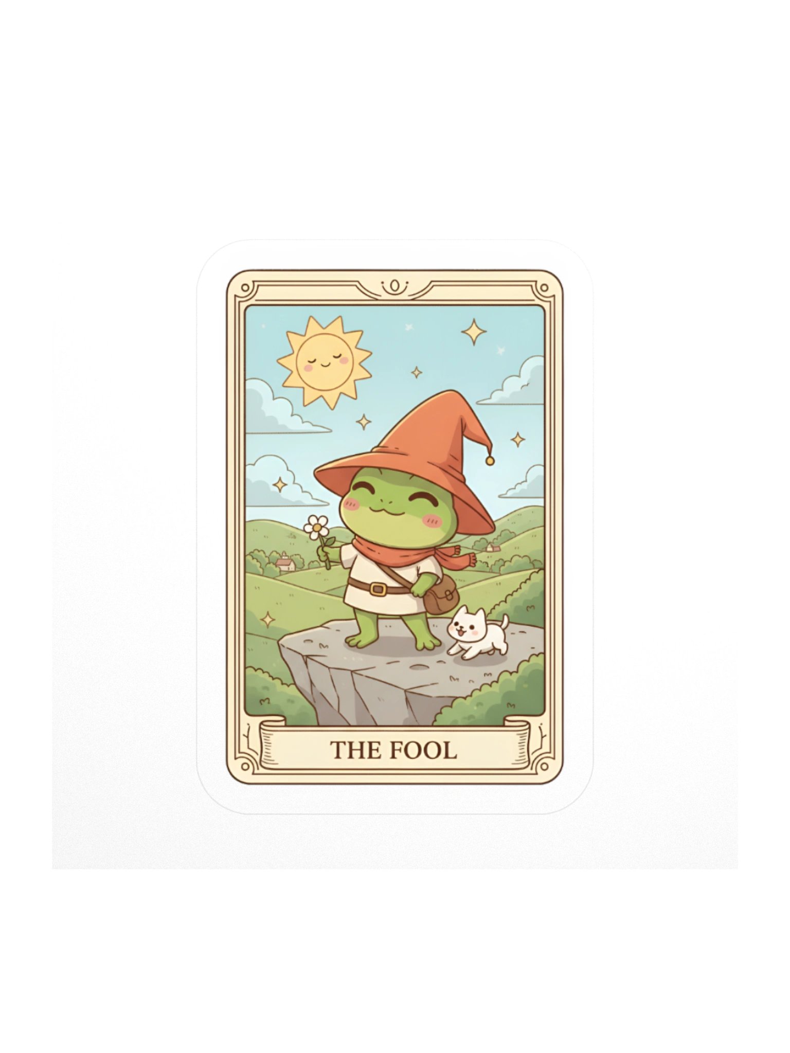 The Fool Frog Tarot Sticker Sheet | Kawaii Sticker Pack | Tarotoads! product image (1)