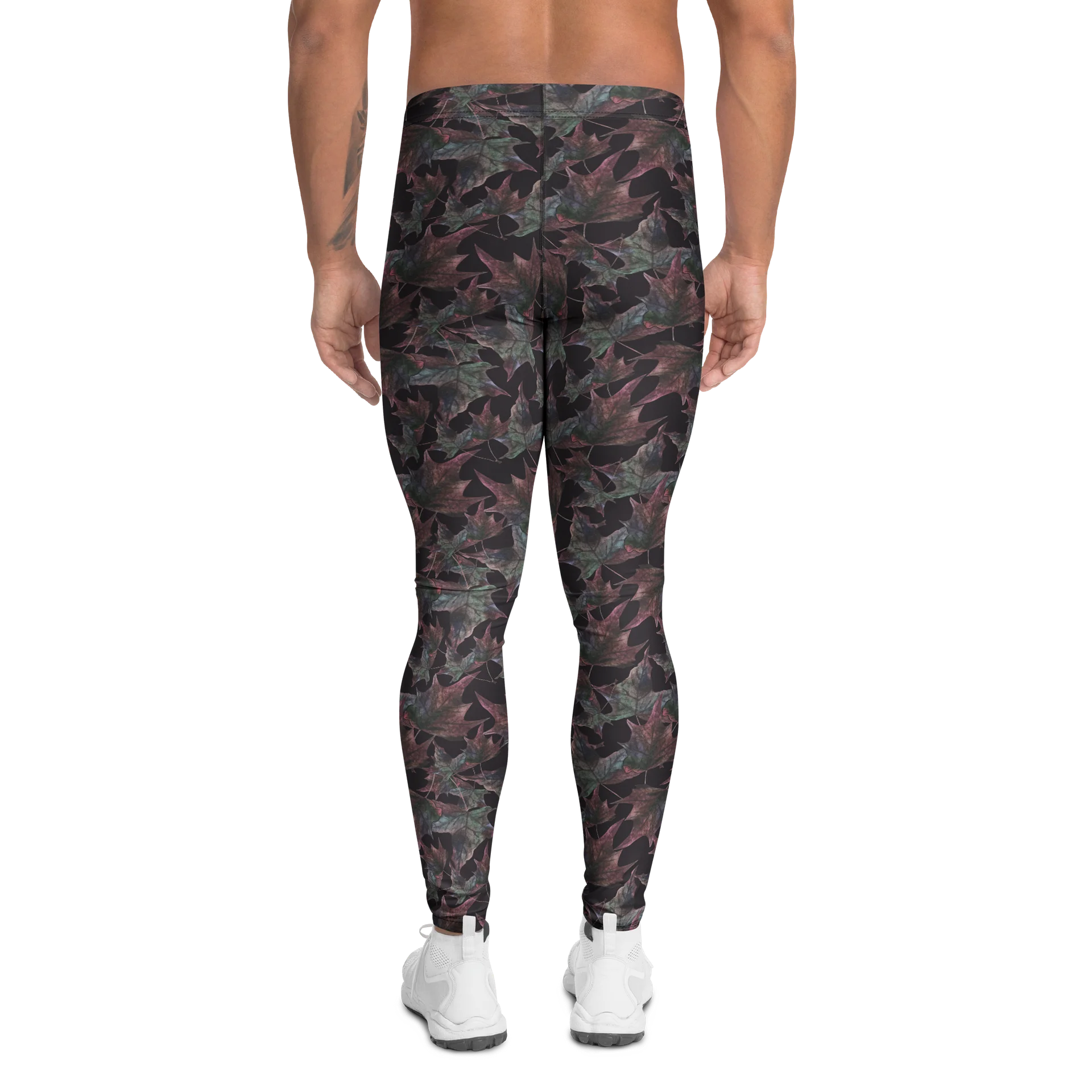 Artistic Watercolor Maple Print Men's Leggings product image (2)