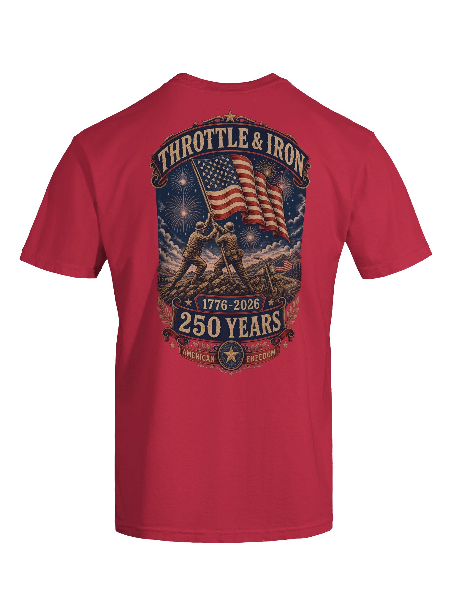 Throttle & Iron Americana 250th Anniversary Heavyweight Tee- Back Graphic product image (63)