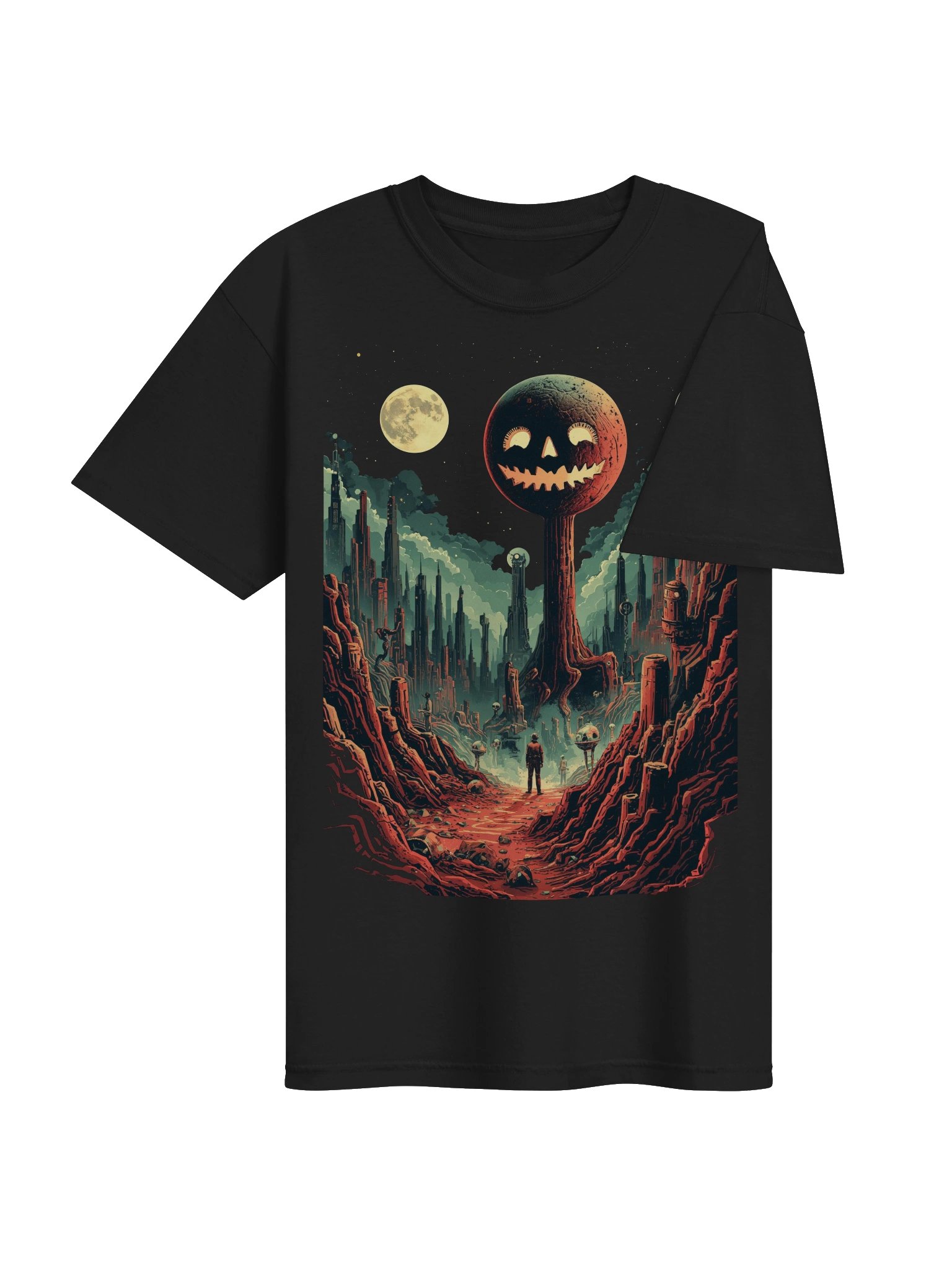 Pumpkin Moon Sci-Fi Heavyweight T-Shirt product image (7)