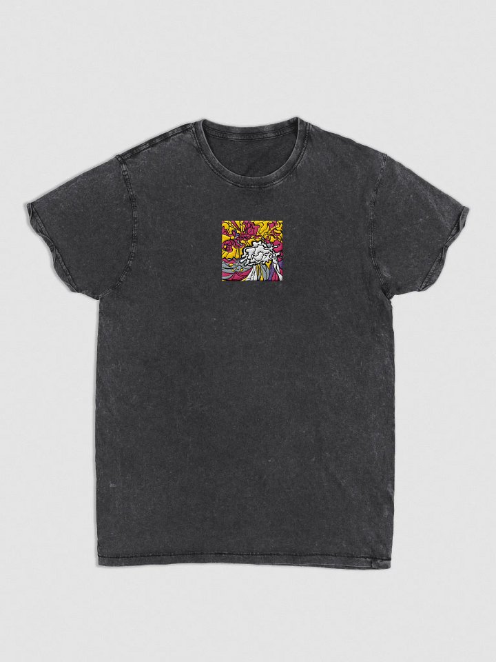 Vibrant Swirls Unisex Denim T-Shirt - Wave at Sunset product image (2)