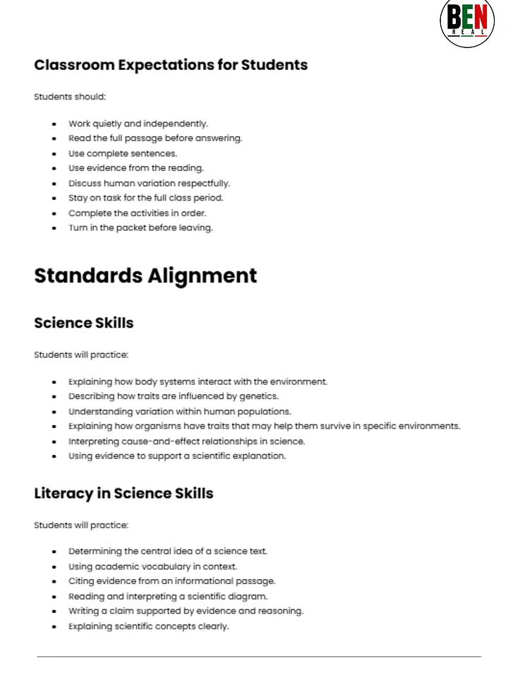 Black History 365 Sub Plan: The Science of Melanin | Middle School Science| 60-Minute Lesson product image (2)