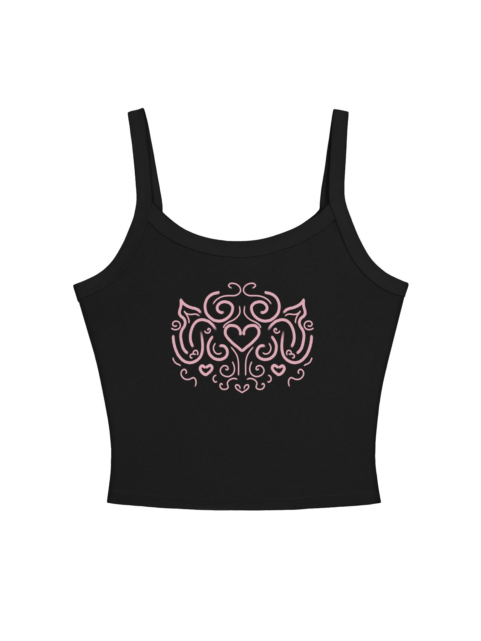 pink heart ornamental micro-rib tank product image (1)