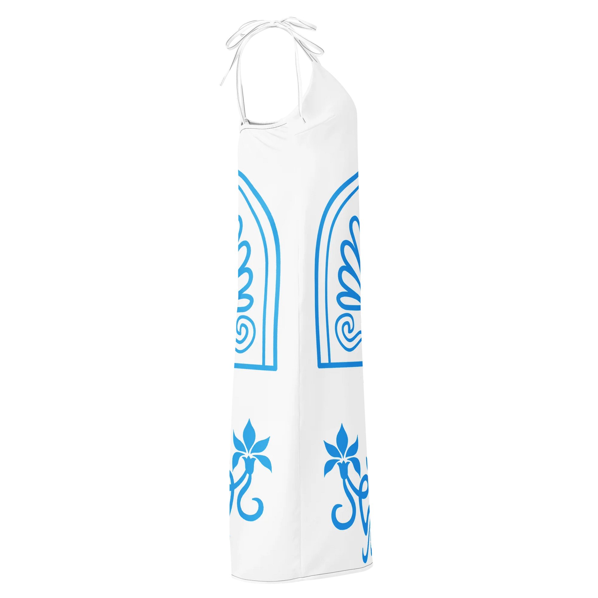 Blue white pattern dress product image (4)