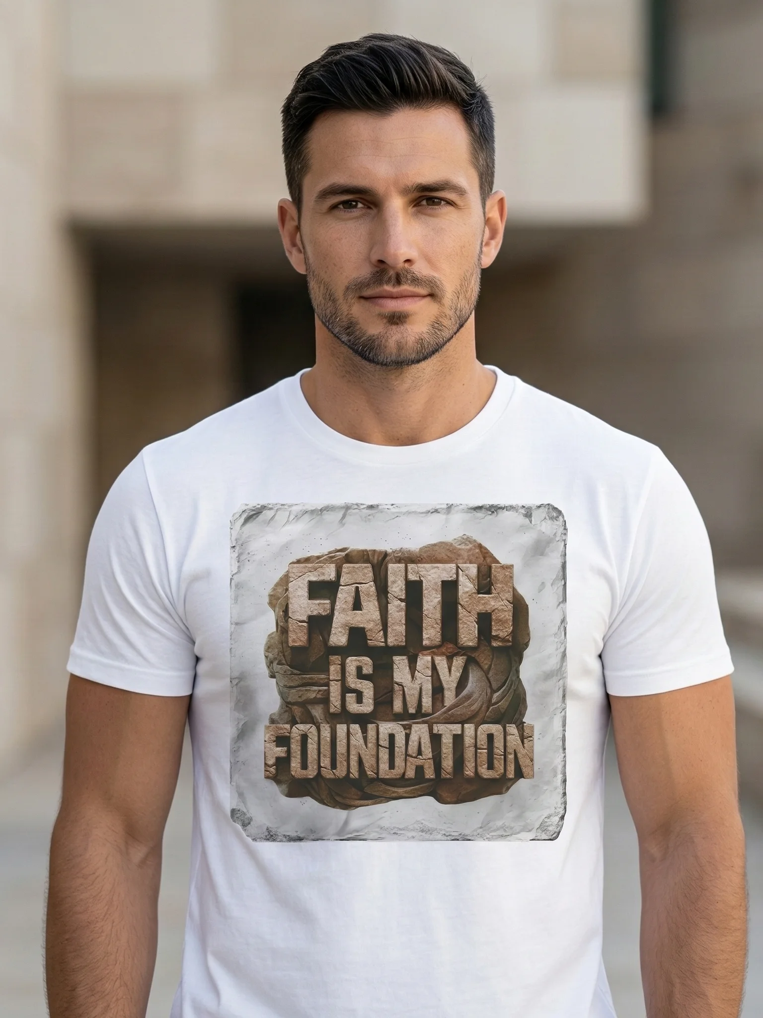 Faith Is My Foundation T-Shirt | Islamic Iman Strength Tee | Muslim Spiritual Apparel product image (1)