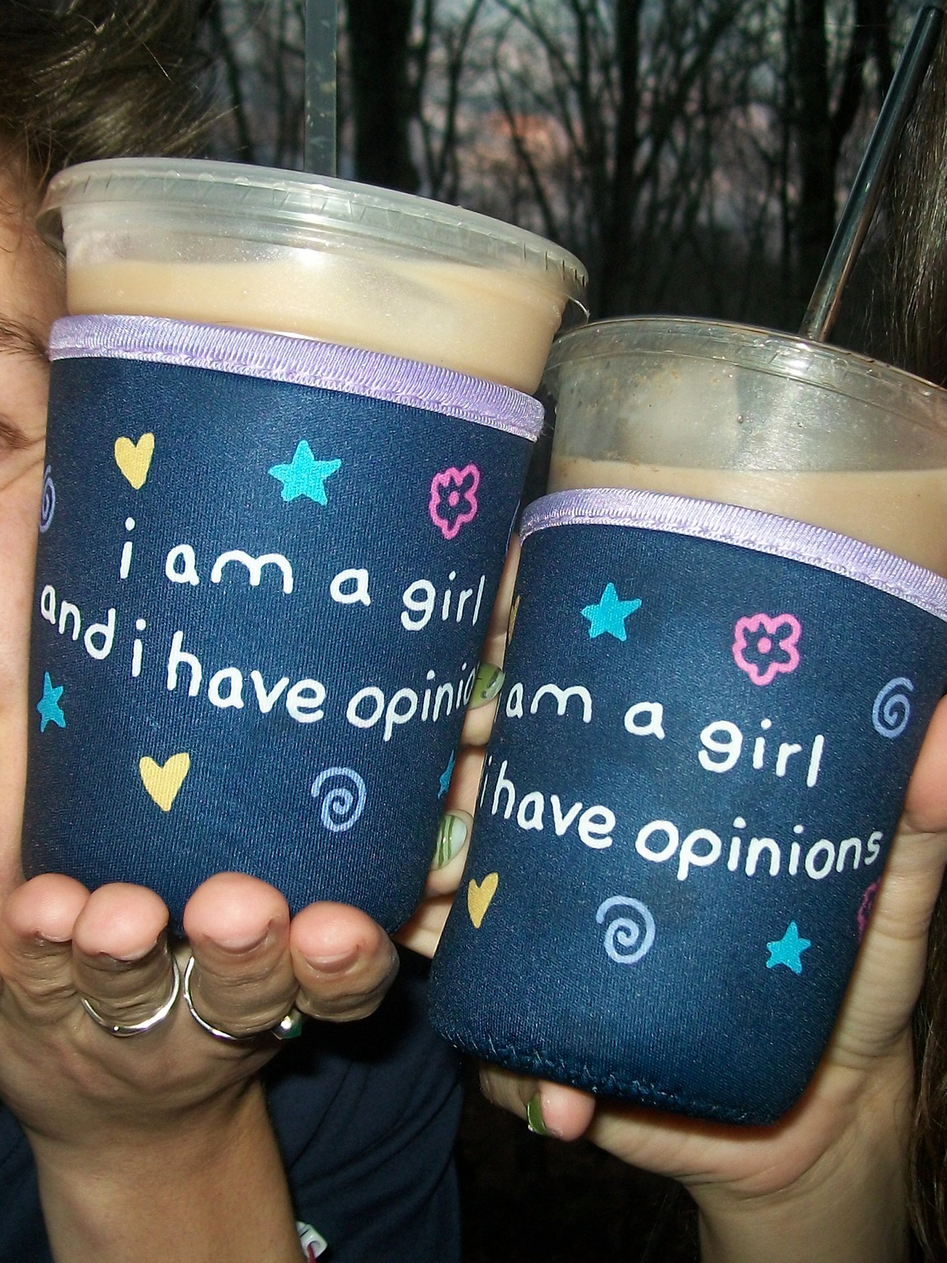 i am a girl and i have opinions koozie!!! (pre-order!) product image (1)