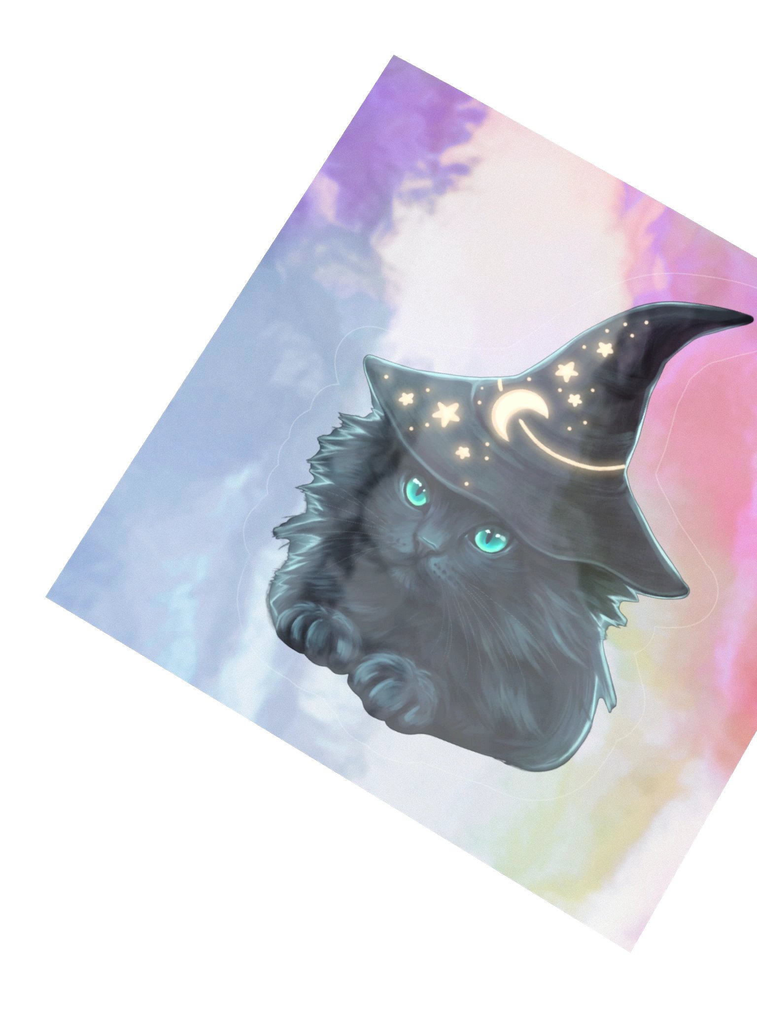 Celestial Cat Wizard Holographic Sticker product image (5)