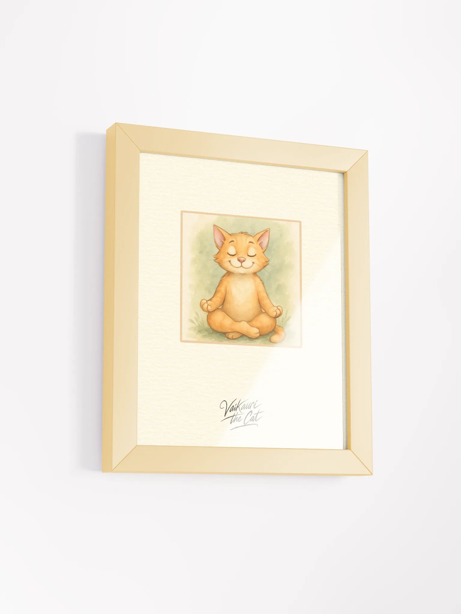 Vaikauri Cat Meditative Framed Artprint product image (4)