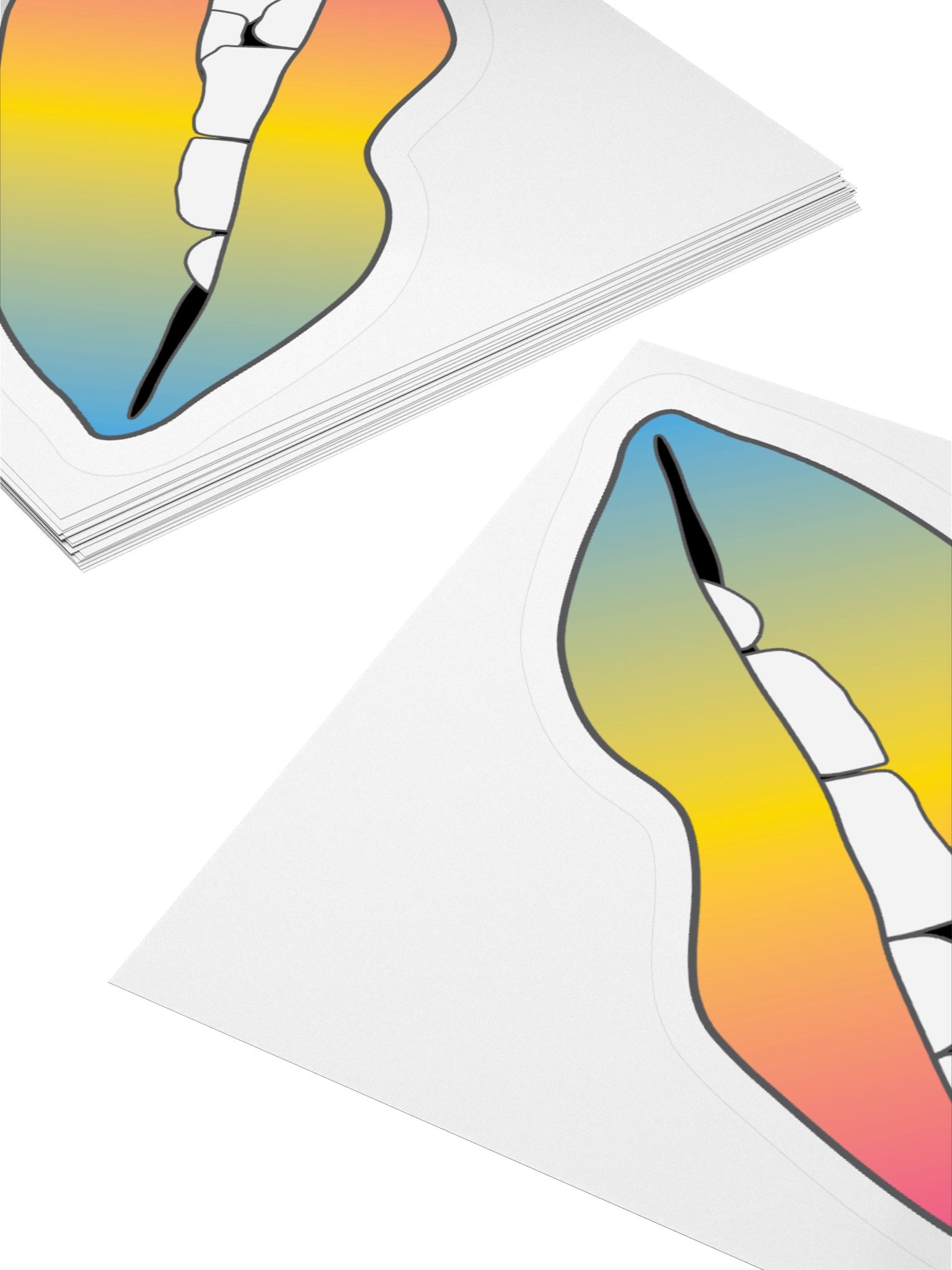 Pansexual Pride Gradient Biting Lips Sticker product image (10)