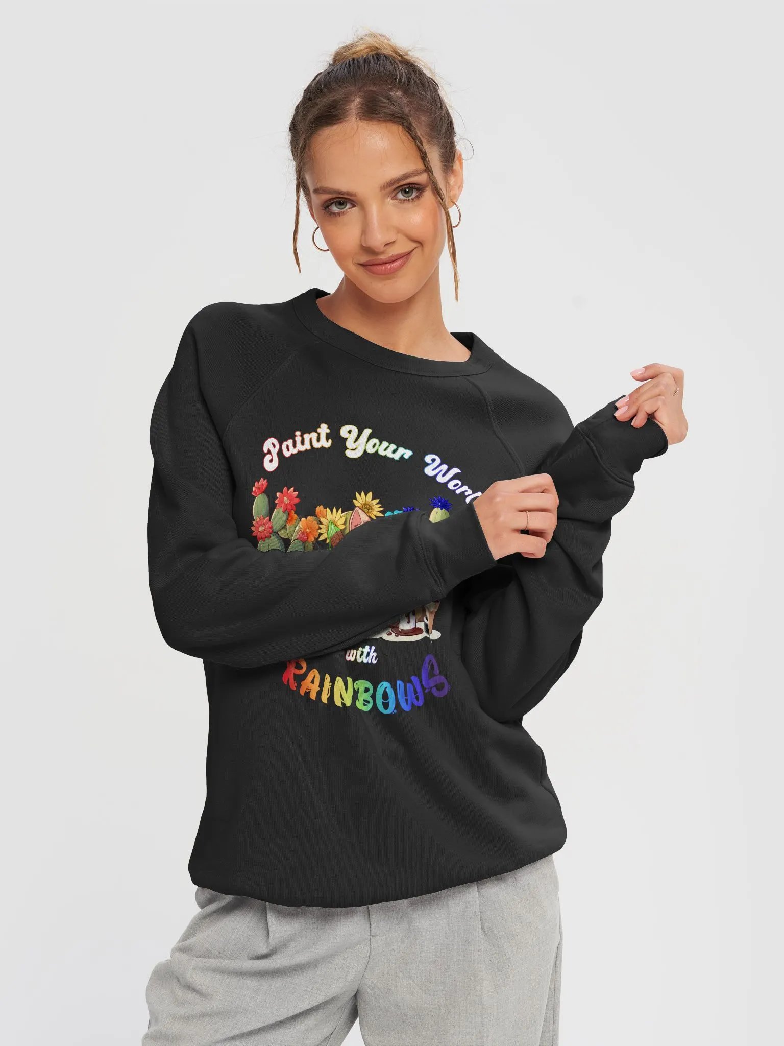 Rainbow Kitten Artist Sweatshirt product image (4)