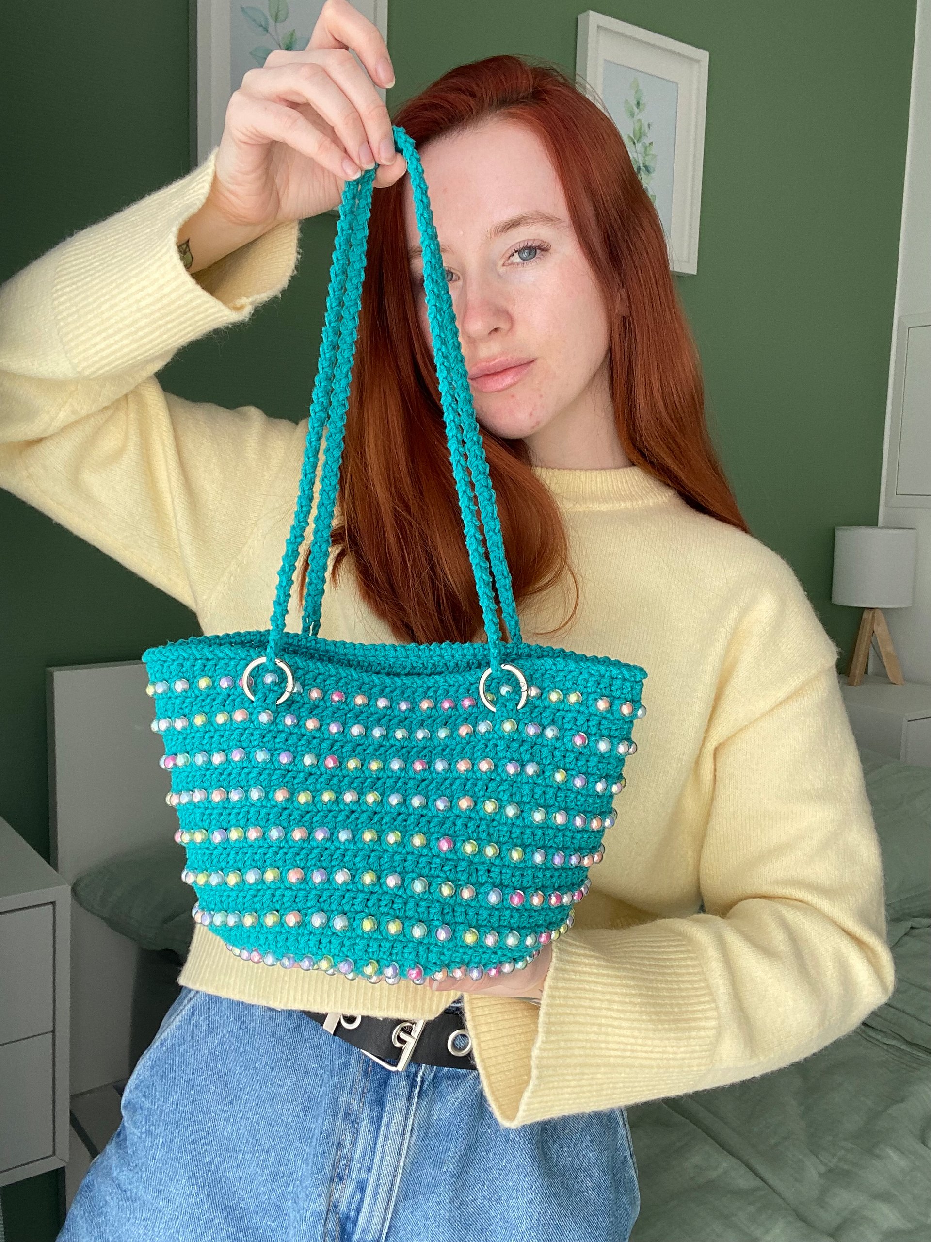 Crochet Pattern Beaded Bag, DIY English video tutorial (PDF pattern) product image (5)