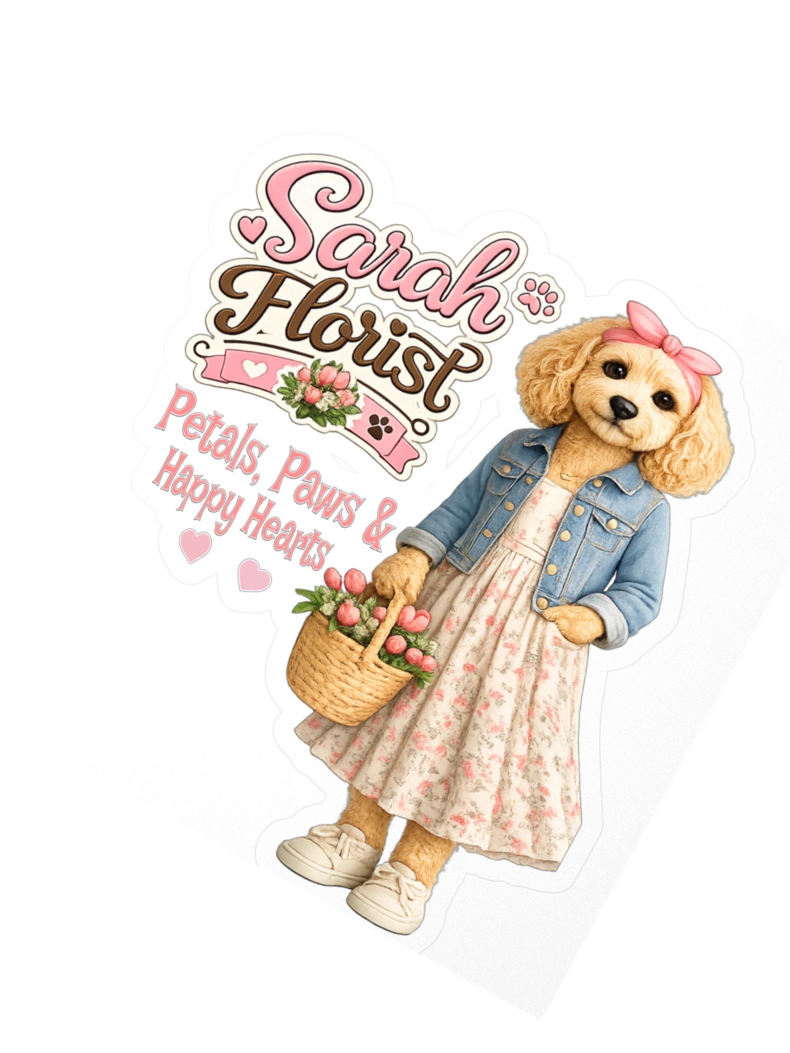 Sarah Florist Cute Dog Kiss Cut Stickers product image (2)