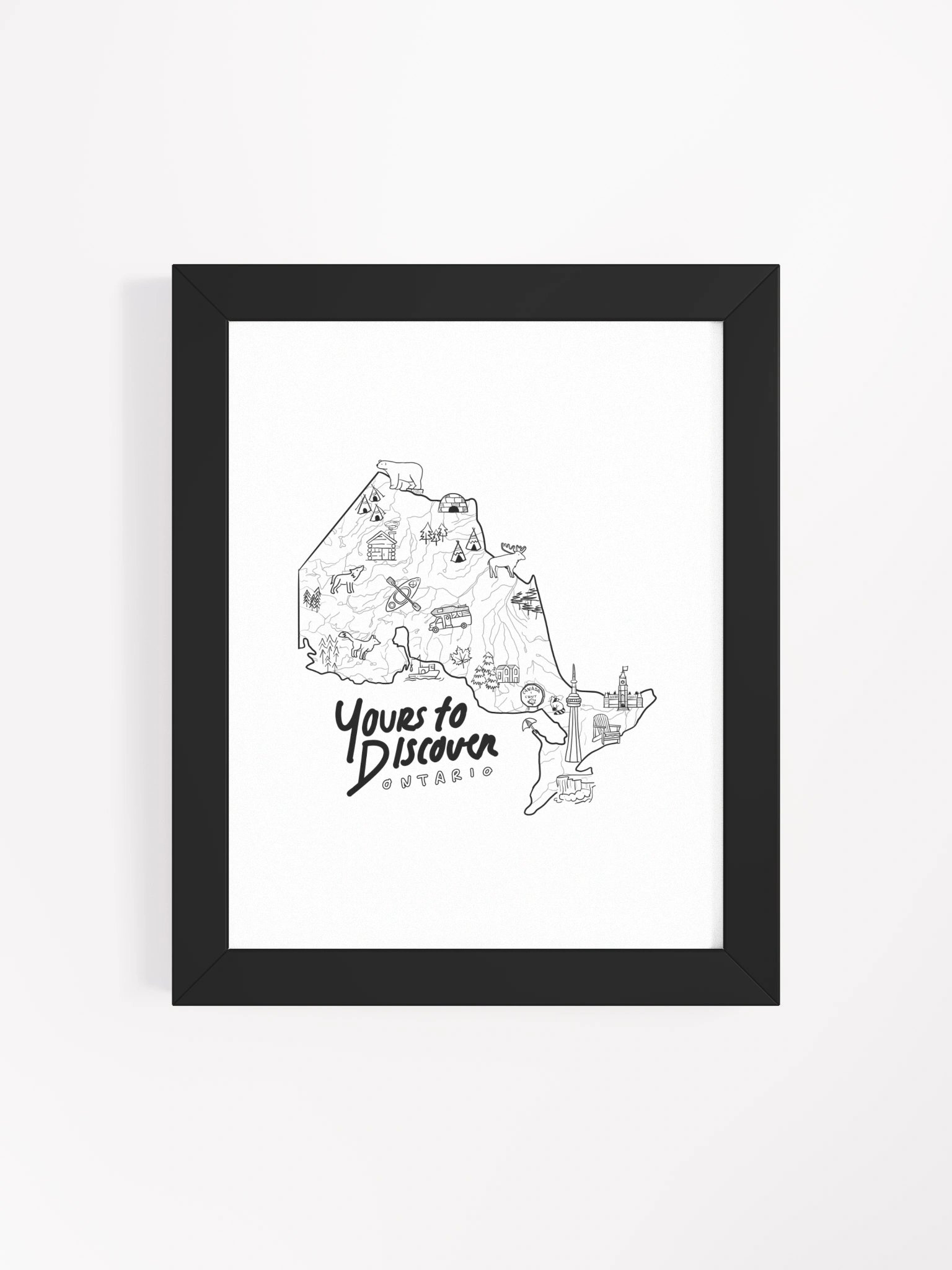 Ontario Symbols Map - Framed Poster product image (5)
