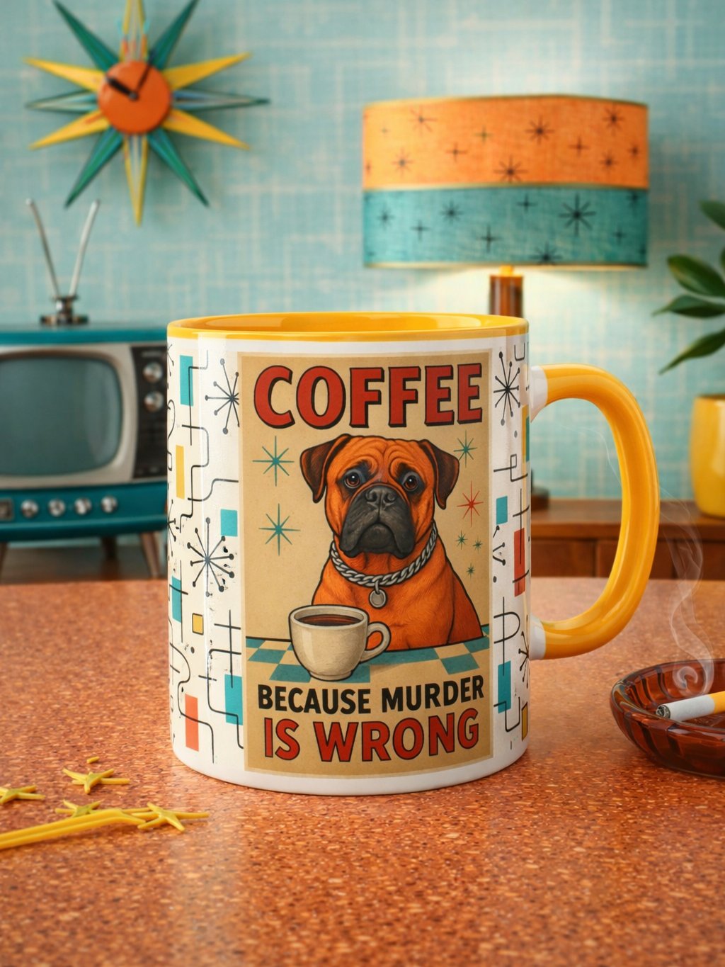 Coffee Because Murder Is Wrong Bullmastiff Mug | Funny Dog Coffee Cup product image (6)
