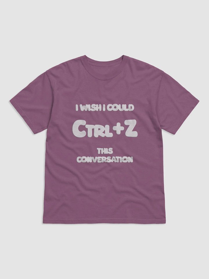【Ctrl+Z】White Text Garment-Dyed Heavyweight T-Shirt product image (1)