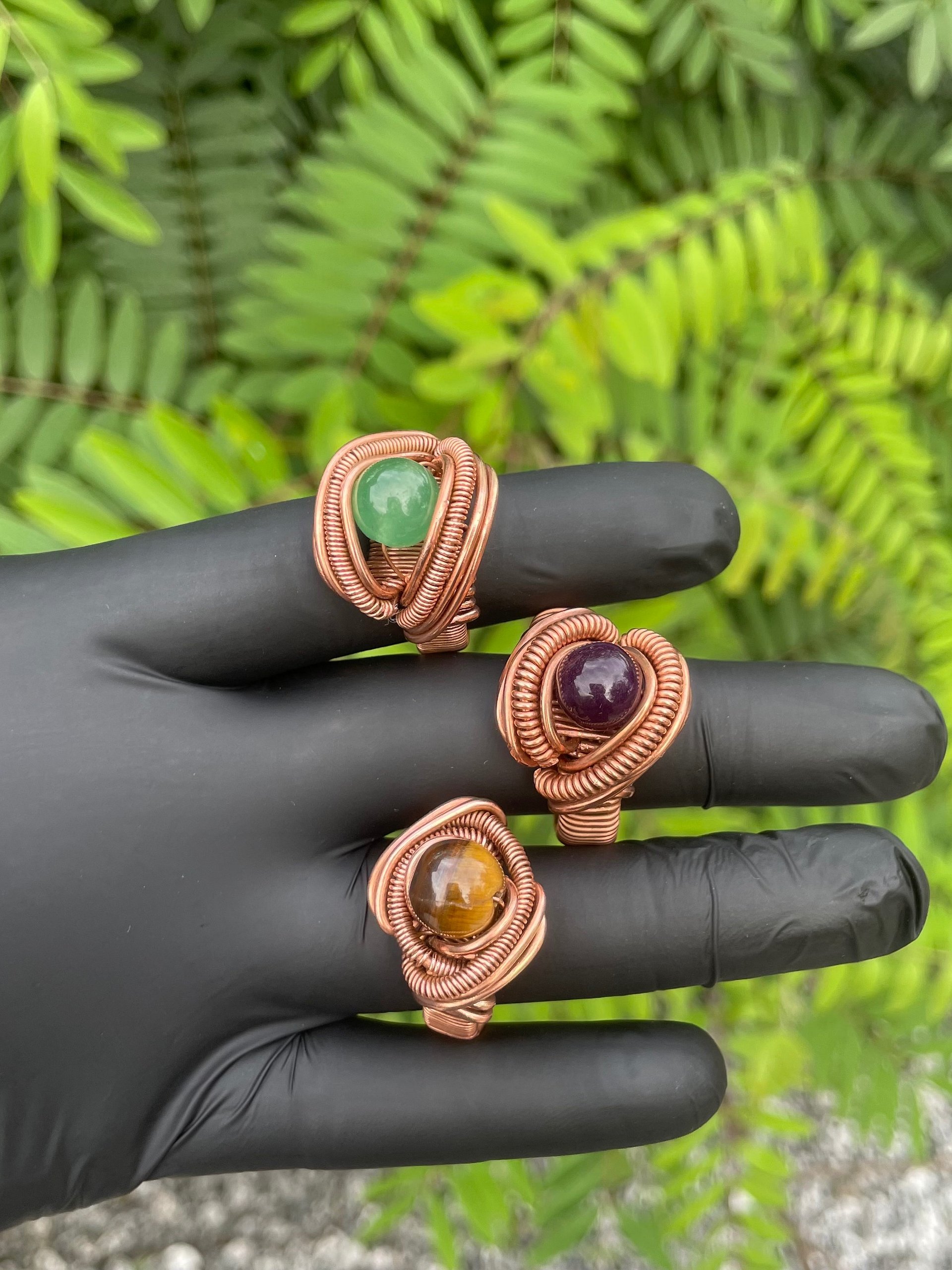Handcrafted Copper Green Aventurine Crystal Ring product image (3)