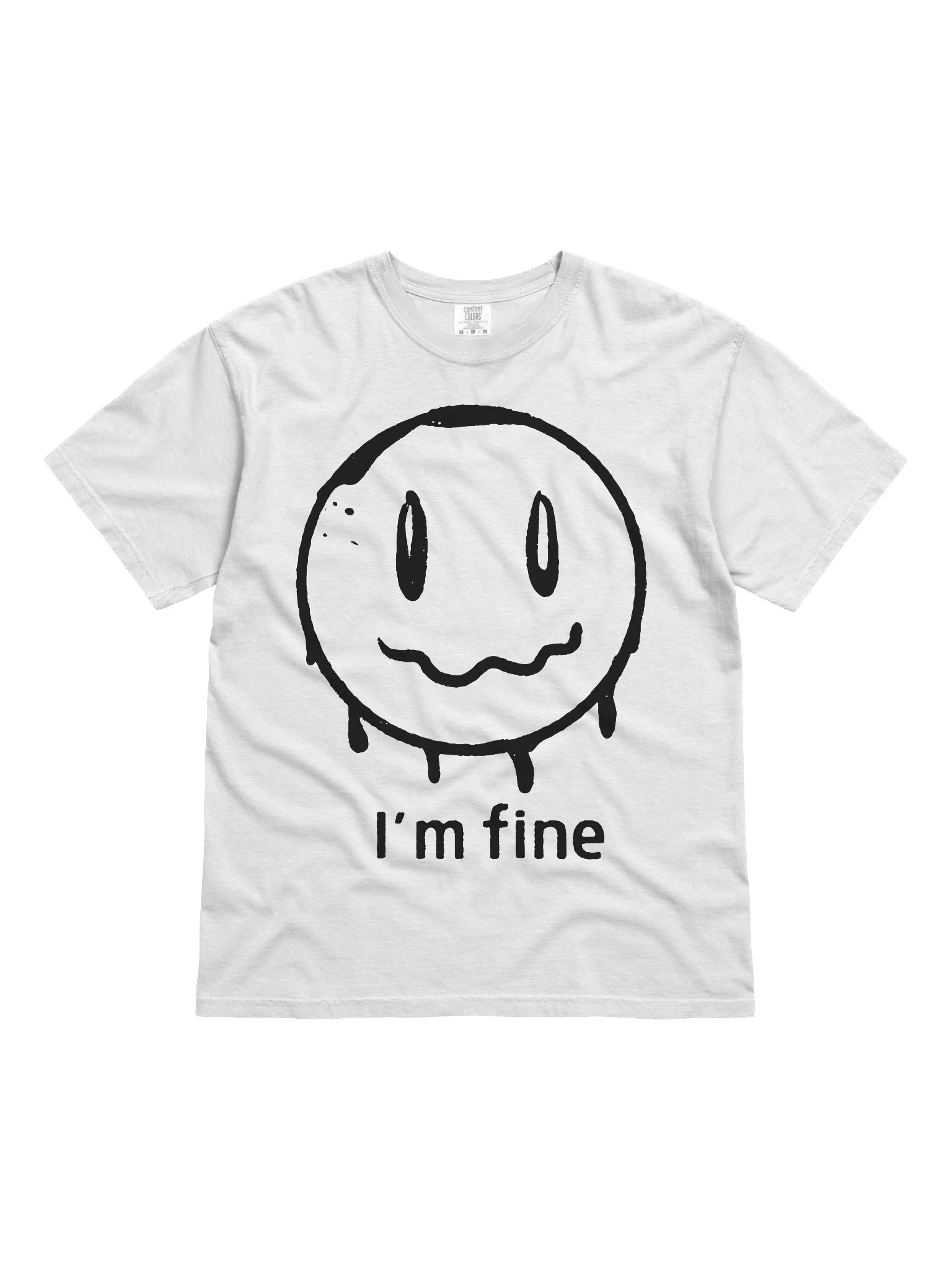 I’m Fine Shirt – Funny Sarcastic Smiley Face Graphic Tee, Dark Humor Meme T-Shirt, Minimal Unisex Aesthetic Top product image (1)