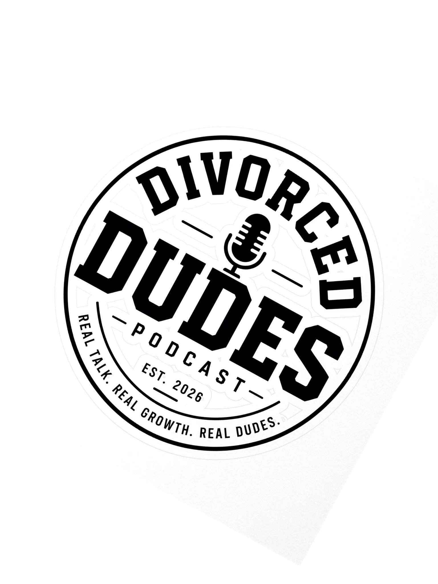 podcast logo black and white sticker product image (2)
