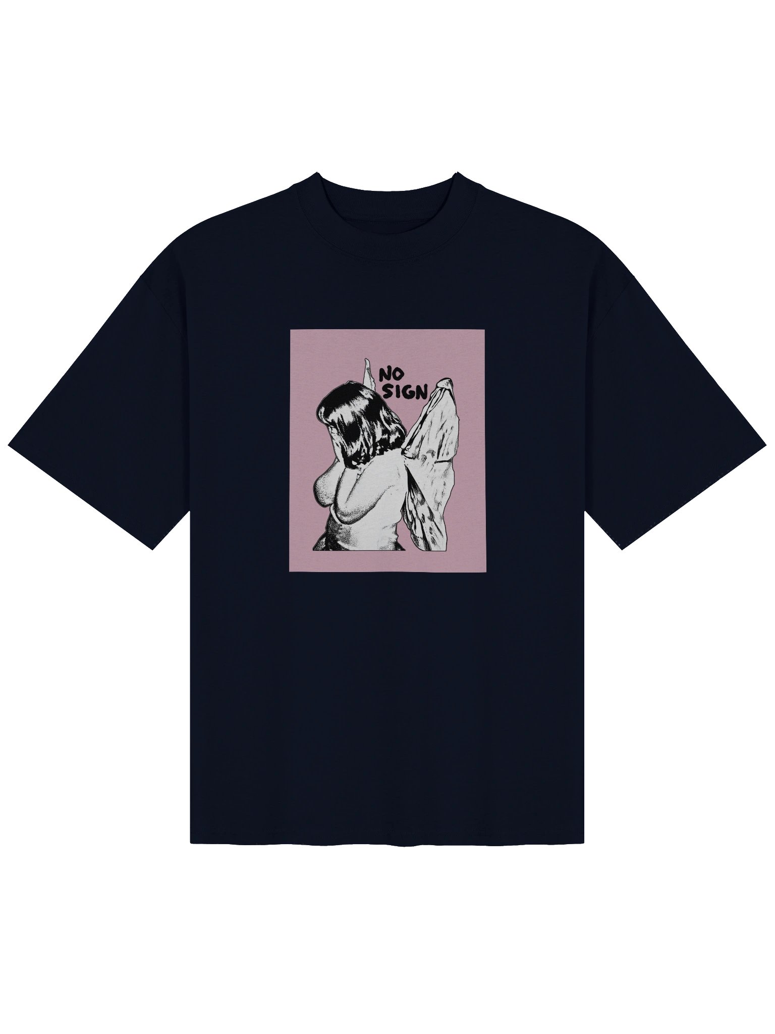 "NO SIGN" pink unisex boxy tee product image (2)