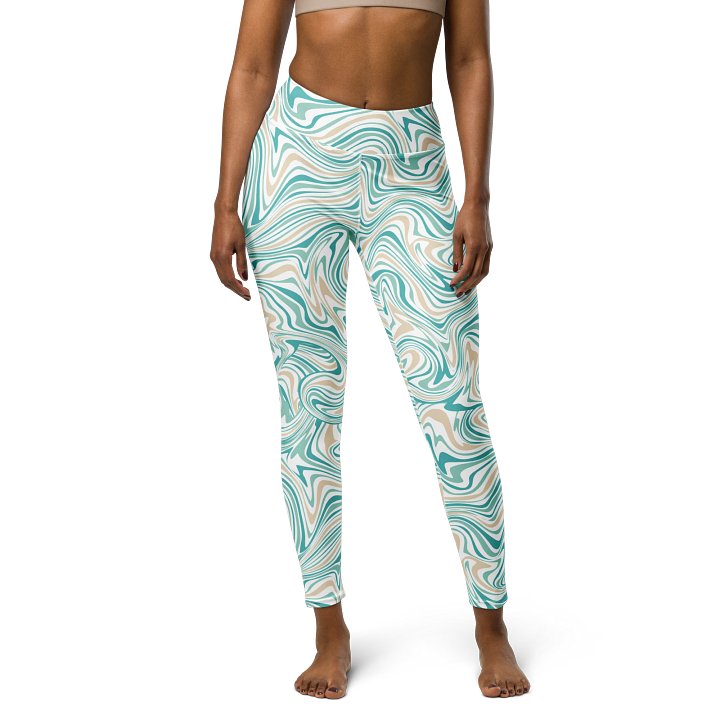 Marble Waves High-Waisted Leggings - Artistic Flow product image (1)