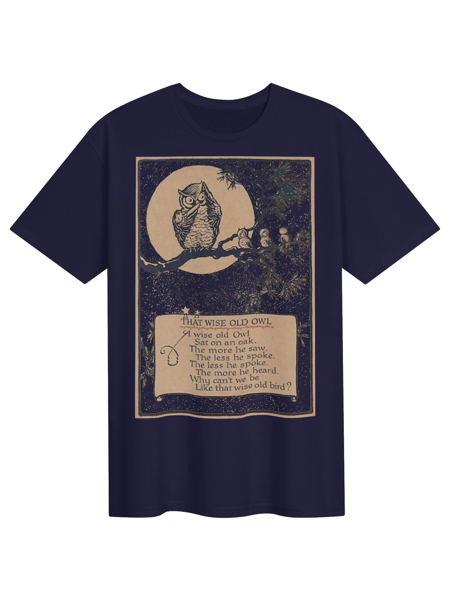 WISE OLD OWL Poem Unisex Cotton Softstyle T-Shirt product image (1)