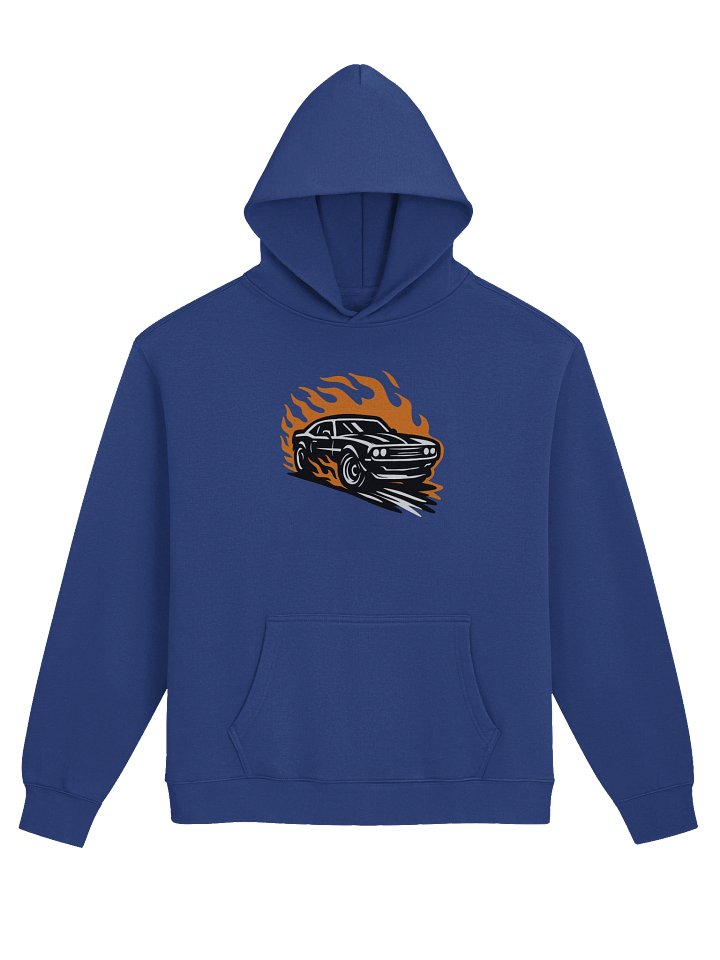 Blue Muscle Car On Fire HD product image (1)