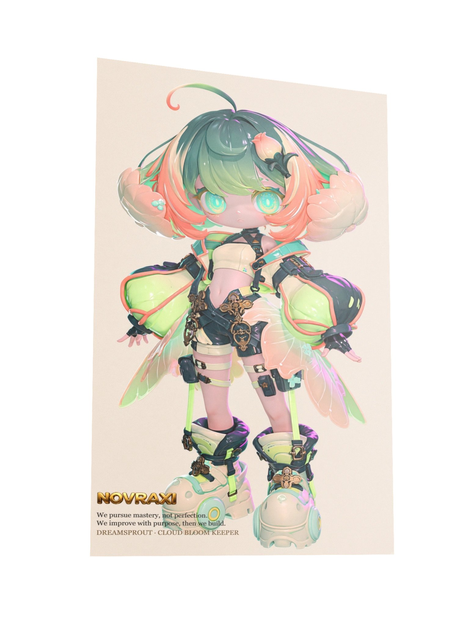 Cloud Bloom Keeper Anime Poster | Kawaii Fantasy Wall Art product image (3)
