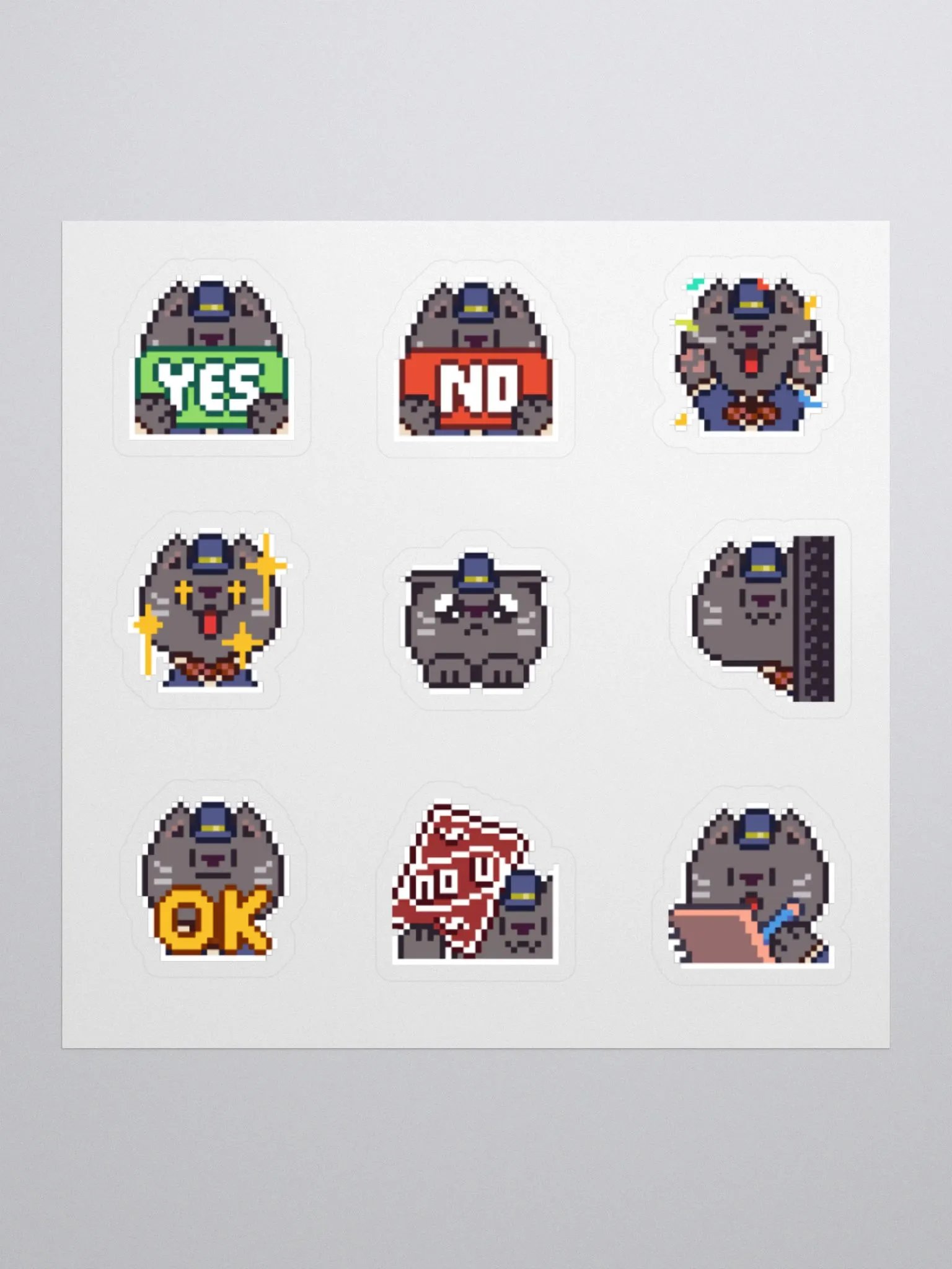 The Business Cat Emote Sticker Sheet #1 product image (1)