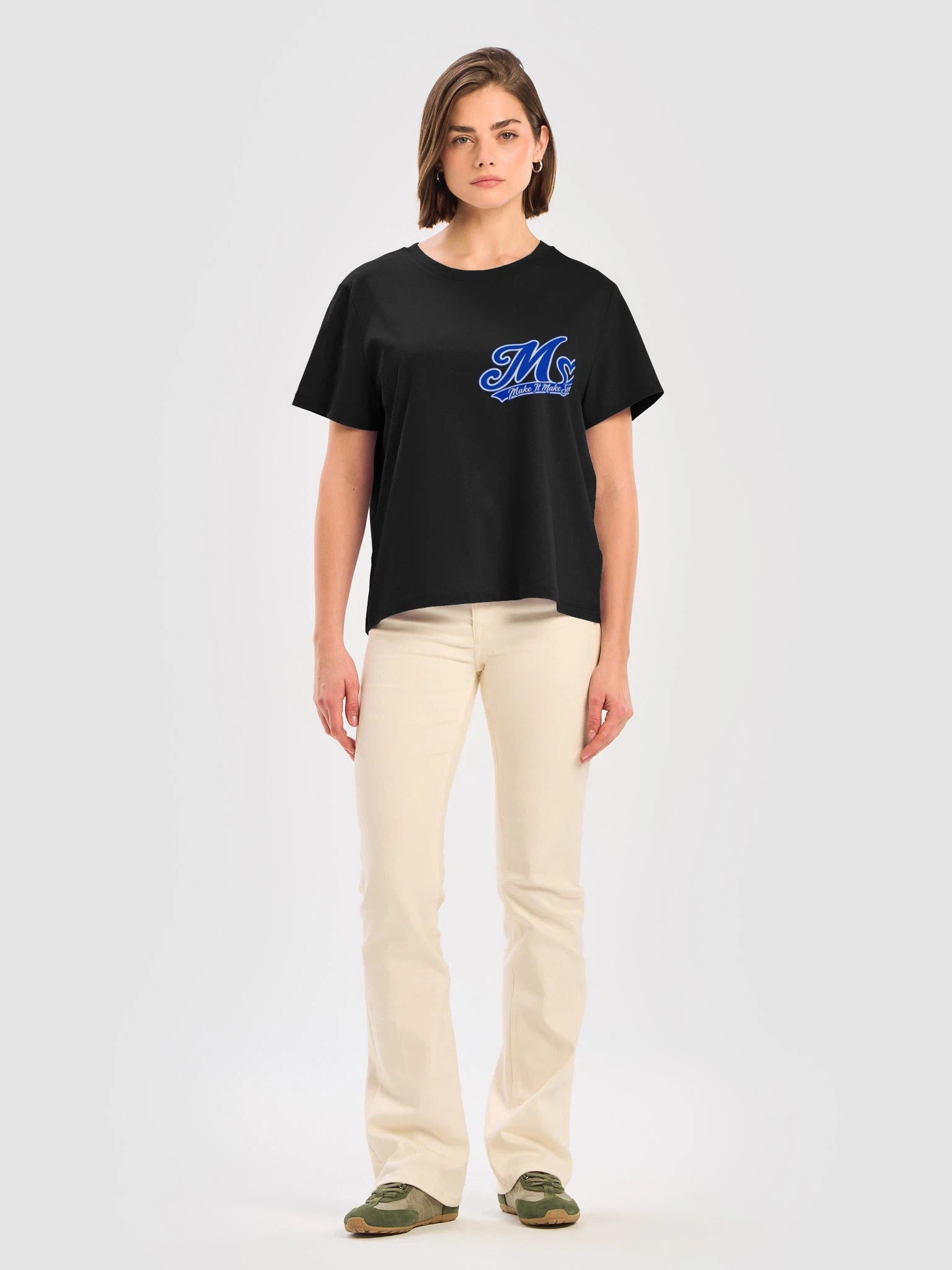 Make It Make Sense Women’s Blue M Heart Logo T-Shirt product image (21)